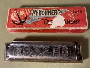 Vintage M. Hohner Old Standby  Harmonica In Original Box 34b Germany Unknown Key - Picture 1 of 12