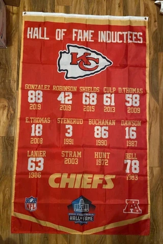 Kansas City Chiefs 3x5 ft Flag Hall of Fame Inductees KC NFL AFL Champs Banner Cover
