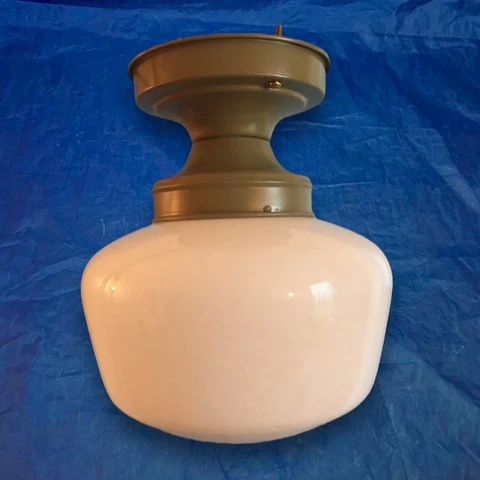 Vintage Industrial Fixture Globe Antique Wired School House Green 29A Cover