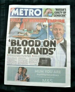 Britische Metro Zeitung 11.03.22 11. März 2022 Russland Ukraine Roman Abramowitsch - Bild 1 von 12