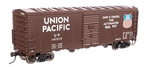 Walthers Mainline 910-1215 Union Pacific 40' ACF 8 Fuß Tür Güterwagen mit Flagge Neu im Karton - Bild 1 von 3