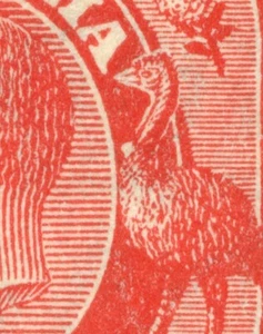 KGV 2d Acsc 99(2)e~SG100 SM 13 WMK WITH VARIETY "EMU WITH MEDAL” MLH. - Bild 1 von 3