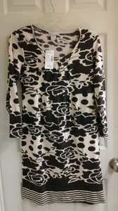 Petite Sophisticated Dress, women's Size XS, beige brown cotton blend, NWT - Picture 1 of 4