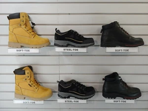 Lote de 3 Zapatos Para Hombre Talla 9w y 9 Trabajo Senderismo Combate Botas Punta de Acero Suave 664 - Imagen 1 de 12
