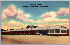 Postcard Marshall TX c1940s Burnett Motel Highways 43 & 59 South Linen - Picture 1 of 2