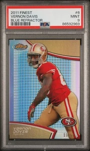 2011 Topps Finest - #6 Vernon Davis Blue Refractor #/99 Graded PSA 9 - Picture 1 of 2