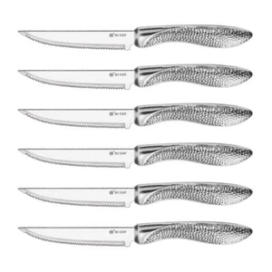 Steakmesser mit Wellenschliff, Edelstahl scharfe Klinge Besteck Steakmesser Set... - Bild 1 von 7