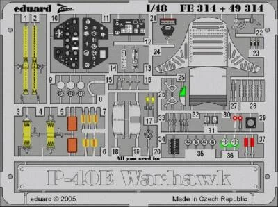 Eduard FE314 1:48 Curtiss P-40E Kittyhawk/Warhawk