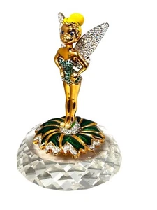 Arribas Bros Disney Jeweled Tinkerbell Swarovski Crystal Figurine on Base - Picture 1 of 14