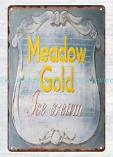 his and hers wall decor Meadow Gold Ice Cream metal tin sign