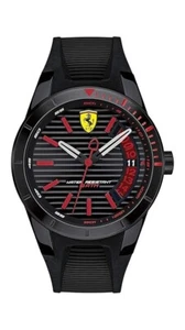 Scuderia Ferrari Red Rev T Analog Black Dial Men's Quartz Watch-0830428 3 ATM - Picture 1 of 9