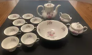 Piatto vintage Farolina set tè e porzioni floreali oro rose finiture - Made in Poland - Foto 1 di 24