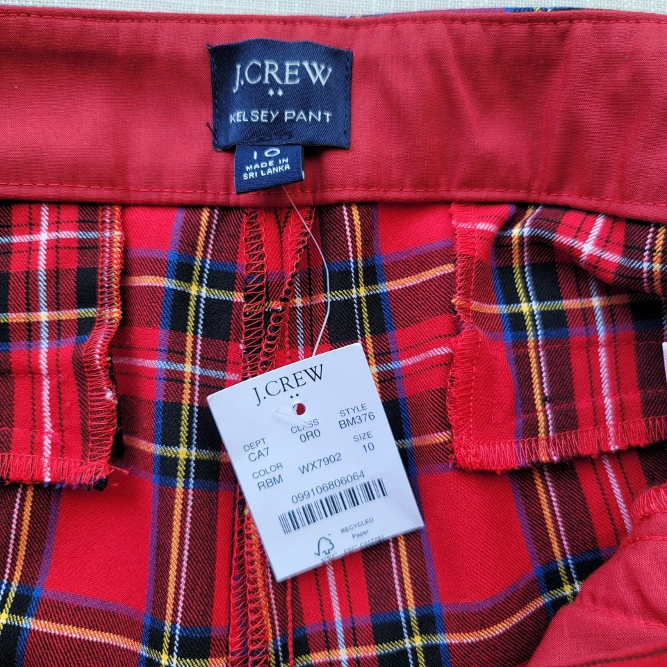 New! J Crew Kelsey Flare Pants Red Tartan Plaid Christmas NWT 2 8 10 12 14 BM376 - Image 1 of 1