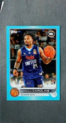 2022-23 Topps NBL Aqua #42 Jordan Caroline RC Melbourne United #d 16/199 - Image 1 of 2
