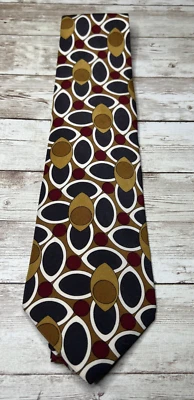 Corbata de hombre vintage Oleg Cassini formas geométricas 100 % seda hecha en EE. UU. (Italia) 4" Foto 1 de 4