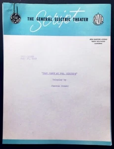 Original 1958 TV Script GE Theatre "That Night at Mrs. Minner's" Joan Fontaine - Picture 1 of 1