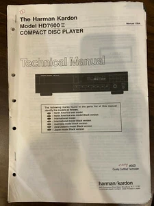 Manual de Servicio HARMAN KARDON HD7600 II *ORIGINAL* LIBRO O PDF - ENVÍO GRATUITO - Imagen 1 de 1