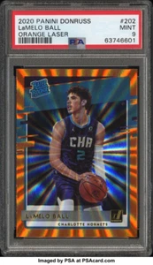 💎🦁2020 Panini Donruss LaMelo Ball RC Parallel Orange Laser  #202 PSA 9 Mint 🏀 - Picture 1 of 6