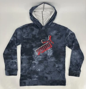 Puma Hoodie Big Kids XL (18-20) Tie Dye Pullover Fleece Camo Parisian Black Blue - Picture 1 of 14