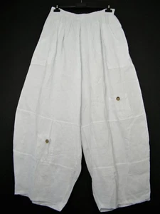 Talla Grande Nueva Única Lagenlook Holgado 100% Lino ITALIAN Pantalón 11 Colores - Imagen 1 de 21