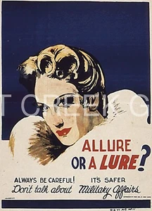 WWII Poster, "ALLURE OR A LURE? ALWAYS BE CAREFUL!" Art Print on 11x14" 22692 - Picture 1 of 1