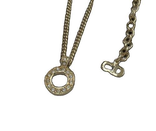 Collana Christian Dior cerchio strass oro donna