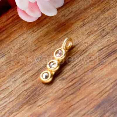 Natural Rose Cut Diamond Cut Charm Solid 18K Gold Gift For Women Charms Pendants - Изображение 1 из 4