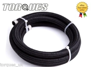 AN -6 (8mm) 5/16" Black Nylon Braided Fuel Hose 1 Meter - Picture 1 of 1