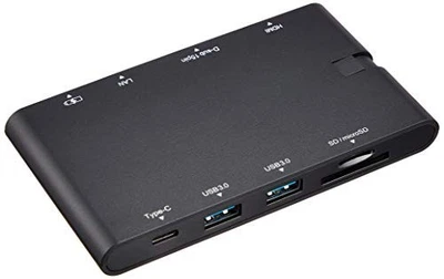 ELECOM Docking Station USB-C Hub PD Compatible [Type-C x 2/USB3.0 x 2/HDMI/D-sub - Image 1 of 4