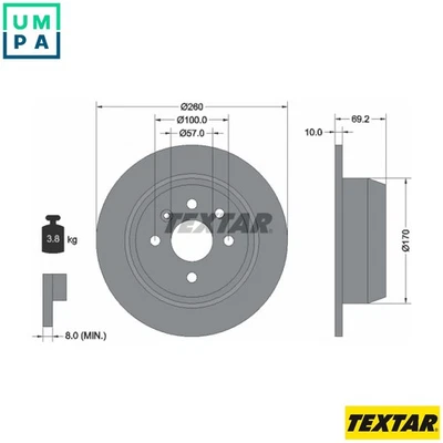 2x BRAKE DISC 92057000 FOR HOLDEN VAUXHALL ASTRAVAN/Mk/III CAVALIER/Hatchback - Image 1 of 4