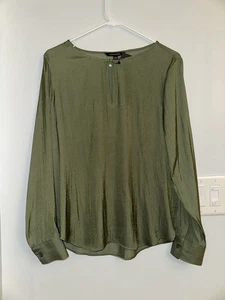 Banana Republic Schlüssellochbluse Damen Größe Medium olivgrün neu mit Etikett - Bild 1 von 7