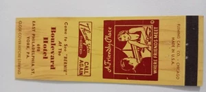 Hotel Boulevard York Pa Matchcover Lot 620 - Picture 1 of 1