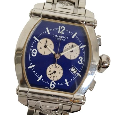 CHARRIOL 060T Columbus Chronograph Quartz Watches Silver フリー Genuine /... - Image 1 of 4