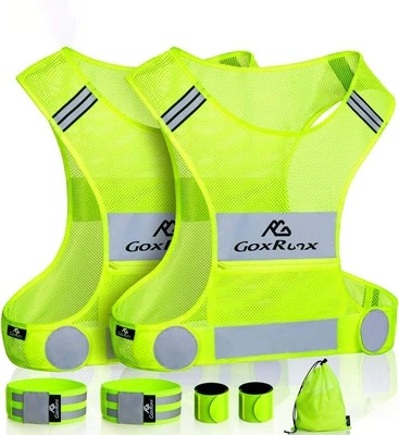 GoxRunx 2 Pack Reflective Vest Running Gear Ultralight Runner Medium, Yellow  - Image 1 of 4