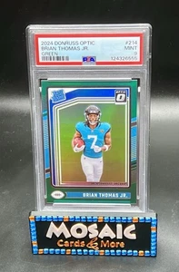 2024 Donruss Optic Rated Rookie Brian Thomas Jr. #214 Green Prizm SSP /5 PSA 9 - Picture 1 of 2