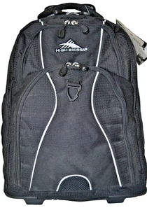 NWT High Sierra Rolling Backpack Travel Luggage Bag Black - 20.5" x 13.5" x 8" - Picture 1 of 9