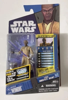 Star Wars Clone Wars Mace Windu Figura Sellada CW20 Hasbro Juego de Batalla Galáctica Foto 1 de 4