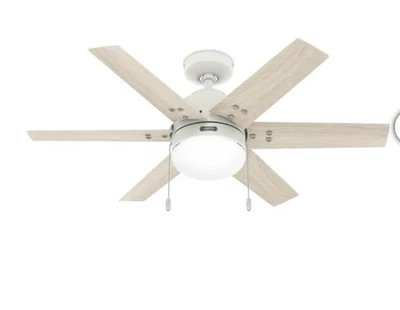 Hunter Spokane LED 44” Ceiling Fan 52597 Matte White - Image 1 of 4