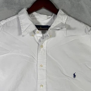 Camisa de vestir Ralph Lauren para hombre 3XB 3XL grande blanca con botones manga larga pony - Imagen 1 de 9