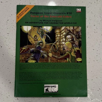 Curse of the Emerald Cobra (Dungeon Crawl Classics #16) - Goodman Games d20 D&D Foto 1 de 3