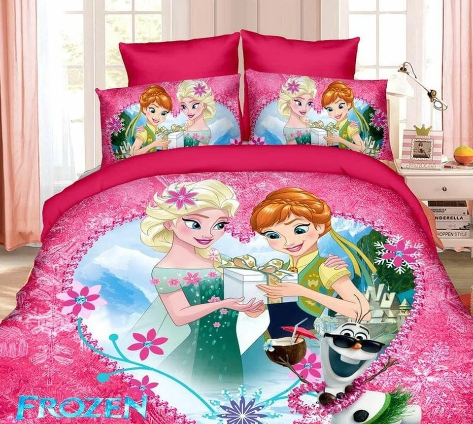 Polycotton Kids Cartoon Bedsheet for Double Bed with 2 Pillow Covers - Image 1 of 2