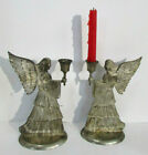 Silver Metal ANGEL Shaped Candle Holder Set of 2
