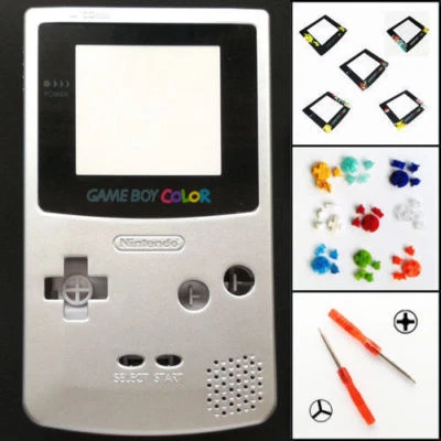 Nintendo Game Boy Color GBC Replacement Housing Shell Screen Silver BUTTONS! - Image 1 of 3