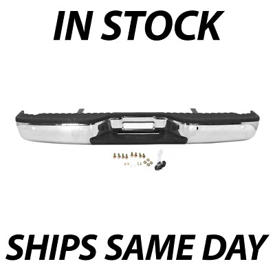 NEW Steel - Chrome Rear Step Bumper Assembly for 2004-2015 Nissan Titan W/ Park - Image 1 of 4