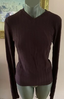 Dolce & Gabbana Womens Knit Top Crew Neck Long Sleeve Sweater Top Eggplant  S - Image 1 of 4