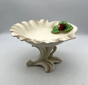 MCM Art-Pottery piatto composto a forma di corno/ciotola 3D bordo increspato mela #AD-427/W - Foto 1 di 12