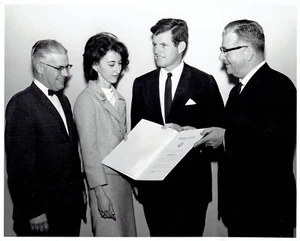 1963 Original Photo Senator Ted Kennedy Asa Knowles at Northeastern University - Picture 1 of 2