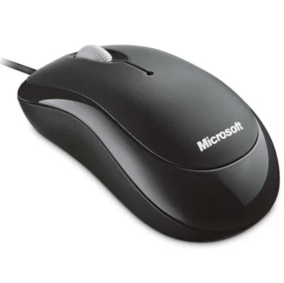 Microsoft Basic Optical Optisch Mouse schwarz PC-Maus Kabel PC/MAC USB PS2 OVP - Bild 1 von 3