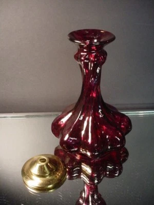 Rare Phoenix Consolidated Glass Ruby Stained Catalonian Carafe Lamp Vase C 1927 - Image 1 of 4