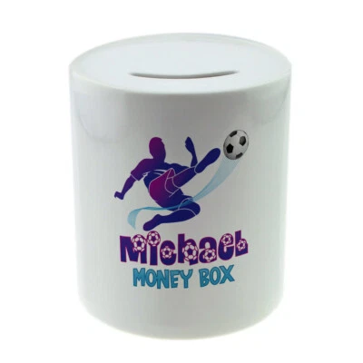 Personalised Any Name Football Savings Children Money Box Printed Gift 24 - Image 1 of 4